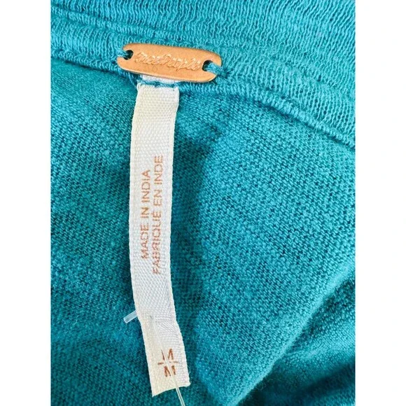 Free People Wm M Take Me Away Twofer Blue Embroidered Lace Long Sleeve NEW W/TAG - Picture 2 of 8